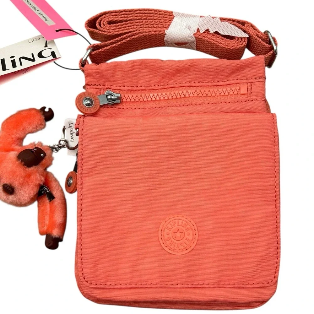 Kipling Eldorado Women's Small‎ Nylon Crossbody Bag Cool Coral Water Resistant